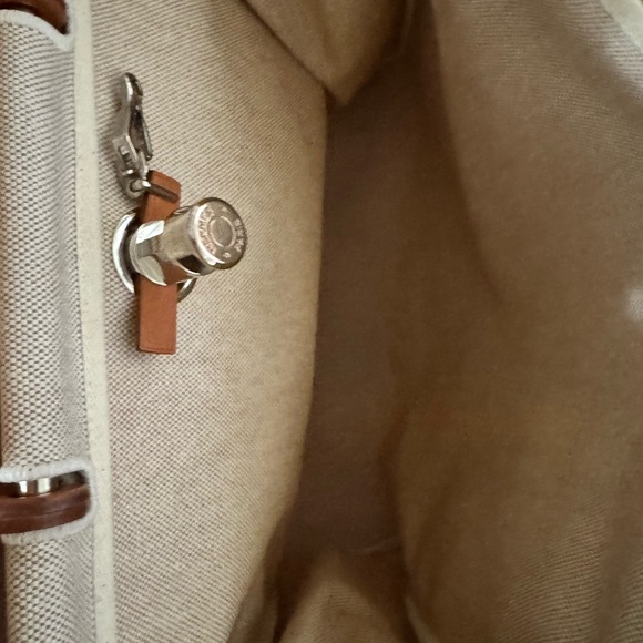 Hermes Herbag 39 Tan and Cream Canvas Bag - Picture 13 of 16